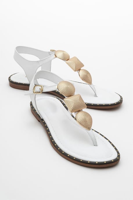 Giulia Leather Flat Sandal (Women) - Image 1