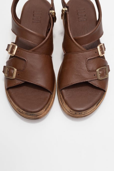 Levine Läder Med Spänne Side-Zip Sandal - Image 2