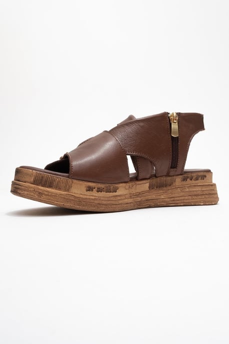 Levine Läder Med Spänne Side-Zip Sandal - Image 4