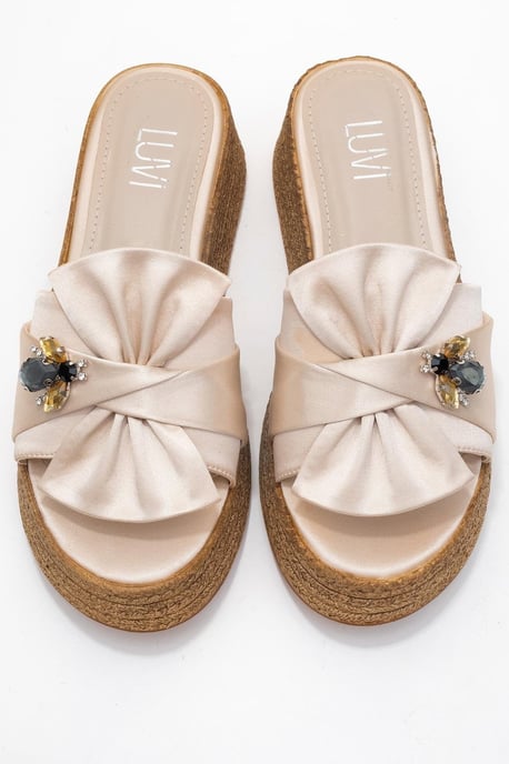 Shara Braided Bow & Bee Spänne Platå Sandal - Image 2