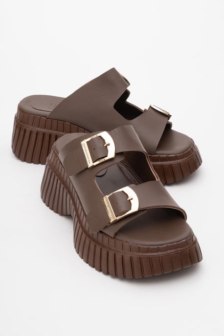 Joanes Läder Two-Strap Platå Sandal (Women) - Image 2