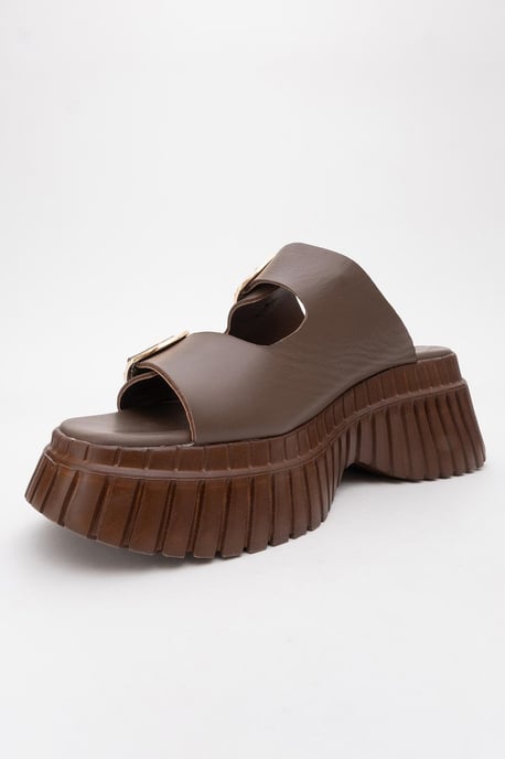 Joanes Läder Two-Strap Platå Sandal (Women) - Image 3