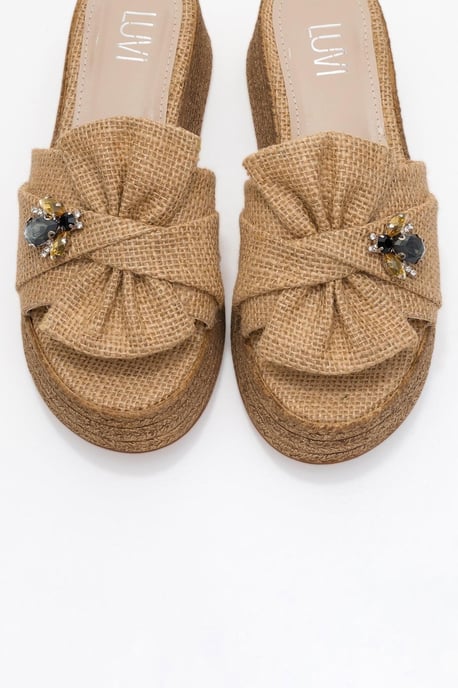 Shara Braided Bow & Bee Spänne Platå Sandal - Image 2