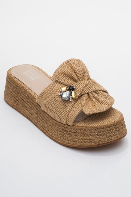 Shara Braided Bow & Bee Spänne Platå Sandal - Image 3