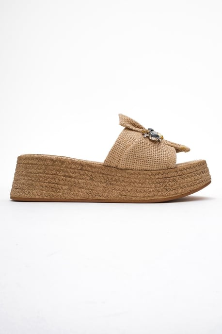 Shara Braided Bow & Bee Spänne Platå Sandal - Image 6