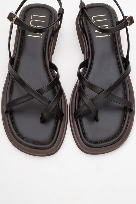 Antas Met bandjes Leer Plat Sandalen (Women) - Image 3