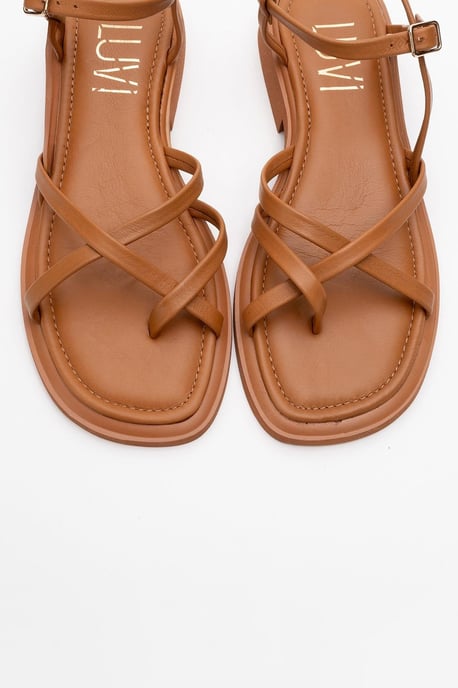 Antas Met bandjes Leer Plat Sandalen (Women) - Image 2