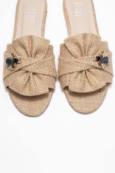 Daphne Raffia Bow Slide Sandal - Image 3