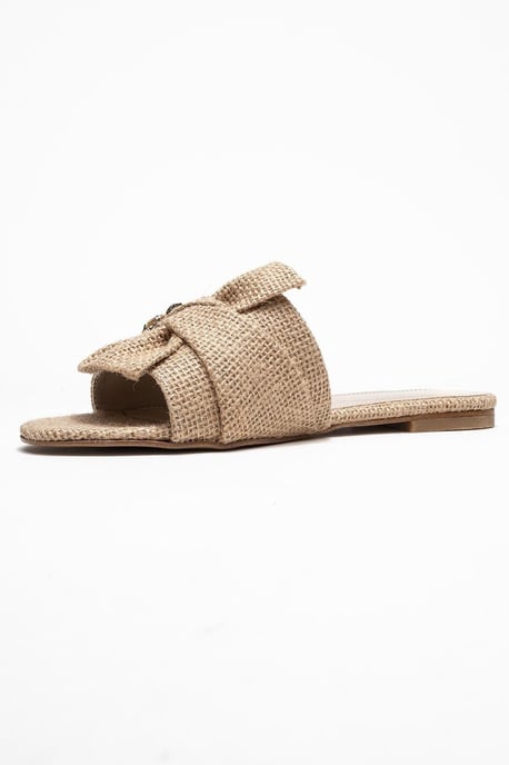 Daphne Raffia Bow Slide Sandal - Image 4