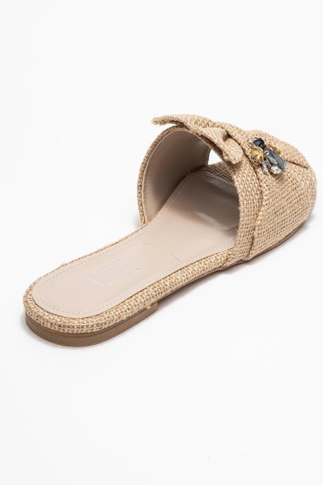 Daphne Raffia Bow Slide Sandal - Image 5