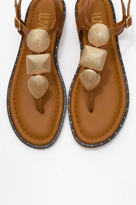 Giulia Leather Flat Sandal - Image 2