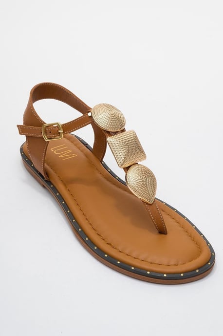 Giulia Leather Flat Sandal - Image 3