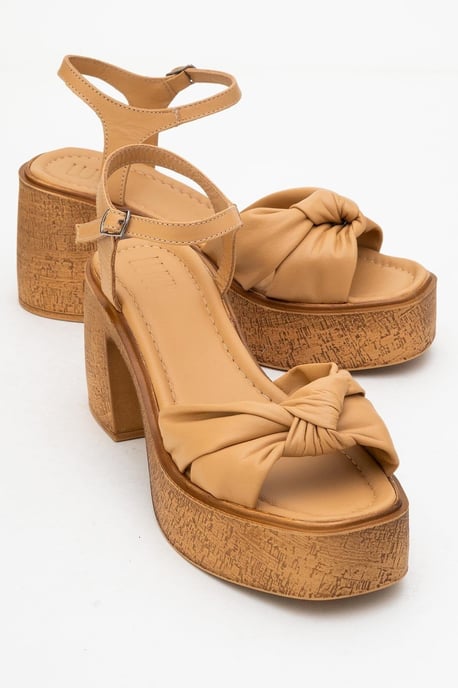 Tily Platå Kilklack Läder Sandal - Image 2