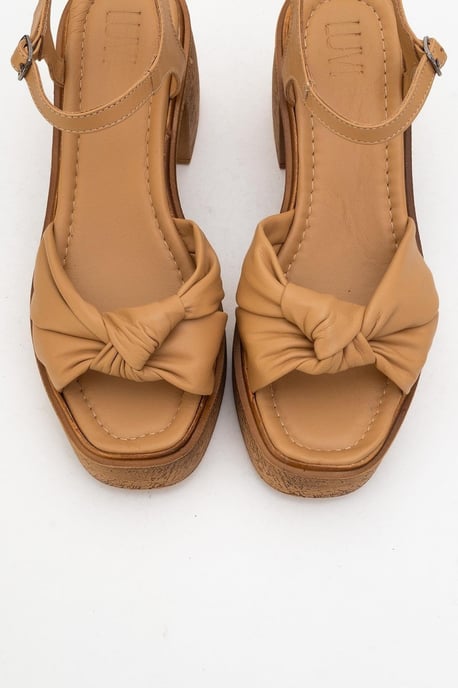 Tily Platå Kilklack Läder Sandal - Image 3