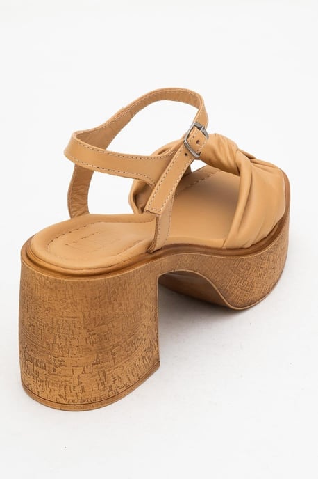 Tily Platå Kilklack Läder Sandal - Image 4