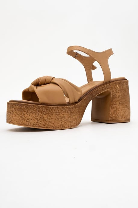 Tily Platå Kilklack Läder Sandal - Image 5