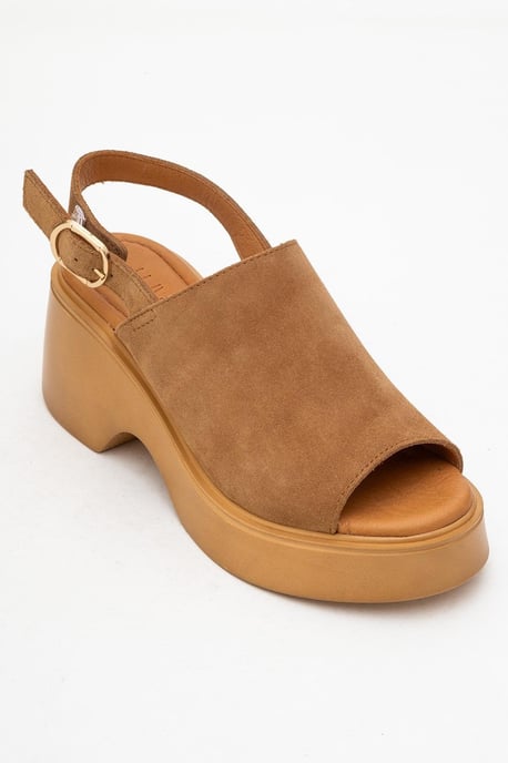Power Leer Platform Sleehak Sandalen (Women) - Image 1