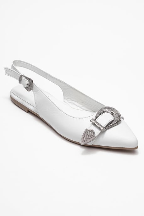 Cordelia Läder Spetsig Tå Spänne Sandal - Image 1