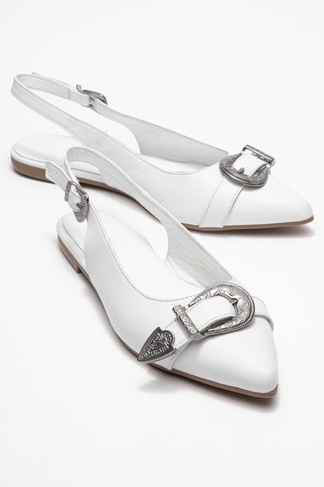 Cordelia Läder Spetsig Tå Spänne Sandal - Image 2