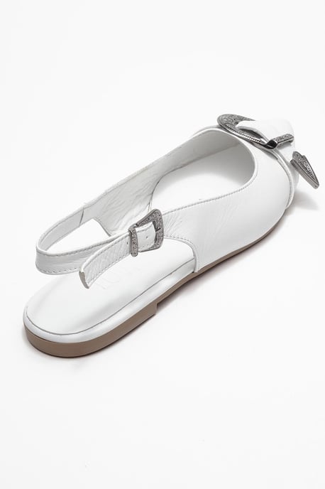 Cordelia Läder Spetsig Tå Spänne Sandal - Image 5