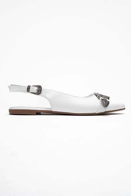 Cordelia Läder Spetsig Tå Spänne Sandal - Image 6