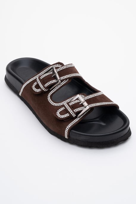 Allen Rhinestone Läder Slide Sandal (Women) - Image 2