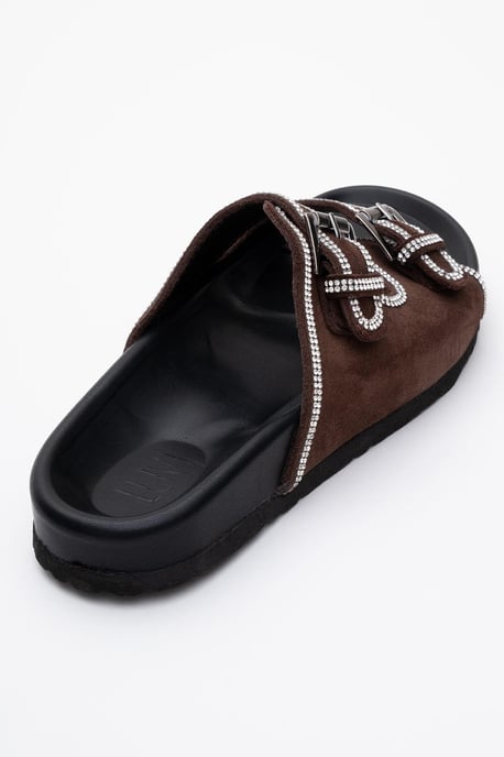 Allen Rhinestone Läder Slide Sandal (Women) - Image 5