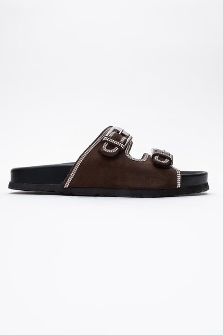 Allen Rhinestone Läder Slide Sandal (Women) - Image 6