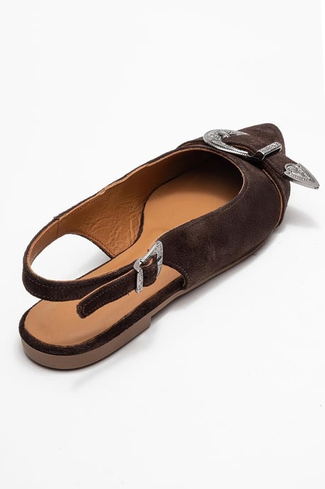 Cordelia Läder Spetsig Tå Spänne Sandal - Image 5