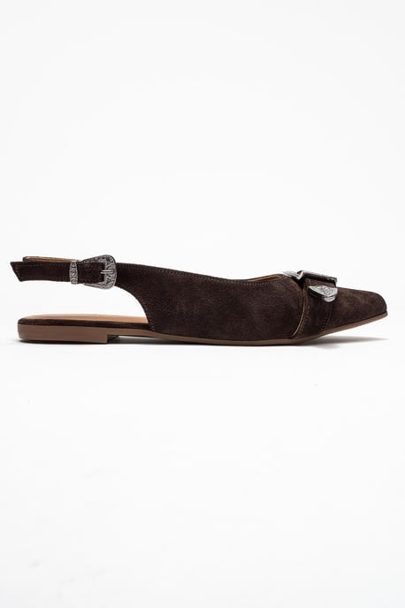 Cordelia Läder Spetsig Tå Spänne Sandal - Image 6