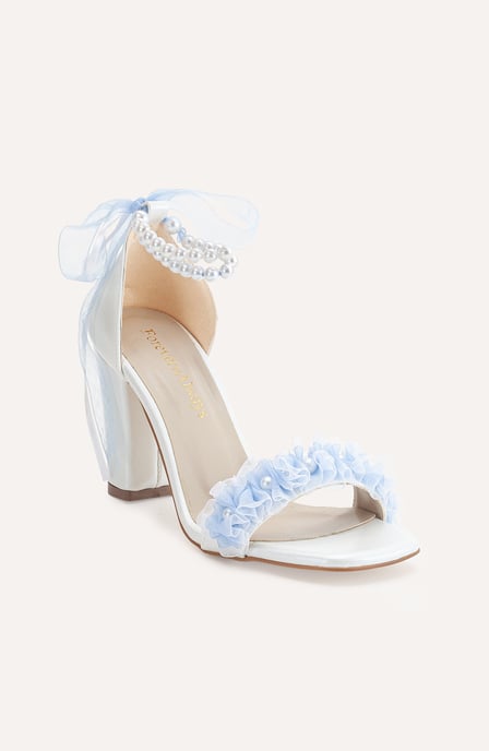 Michelle Lace Bridal Sandals with Pearls (Women) - Image 1