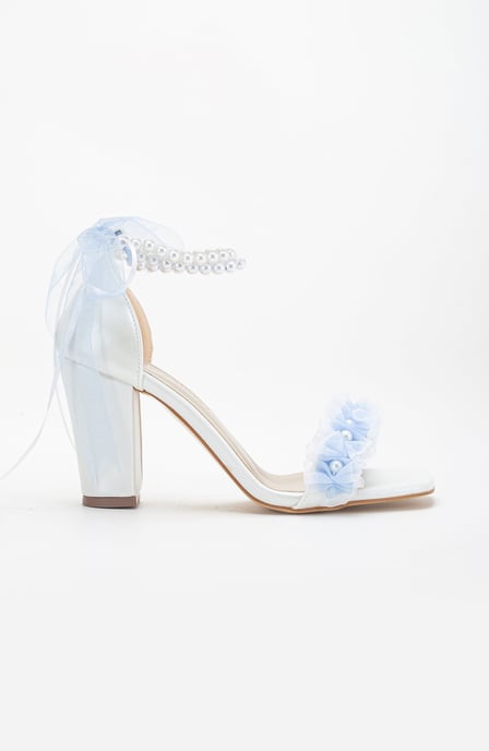 Michelle Lace Bridal Sandals with Pearls (Women) - Image 2