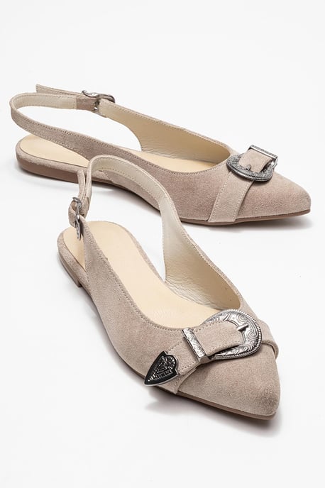 Cordelia Läder Spetsig Tå Spänne Sandal - Image 2