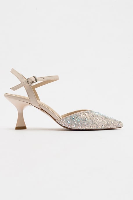 Vilka Embellished Slingback Kitten Heel Pumps - Image 2