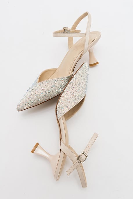 Vilka Embellished Slingback Kitten Heel Pumps - Image 4