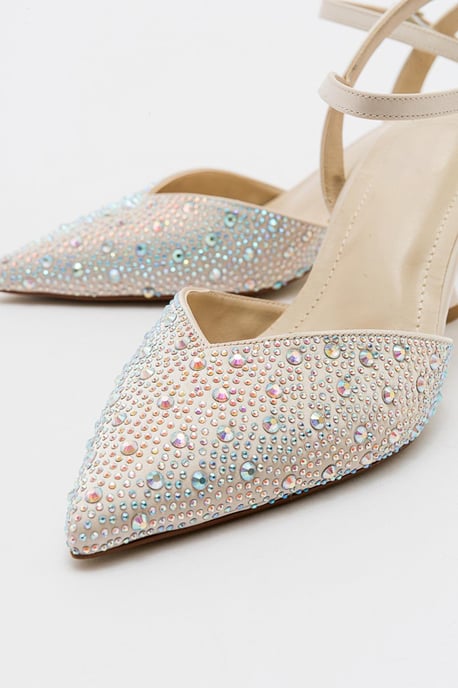 Vilka Embellished Slingback Kitten Heel Pumps - Image 5
