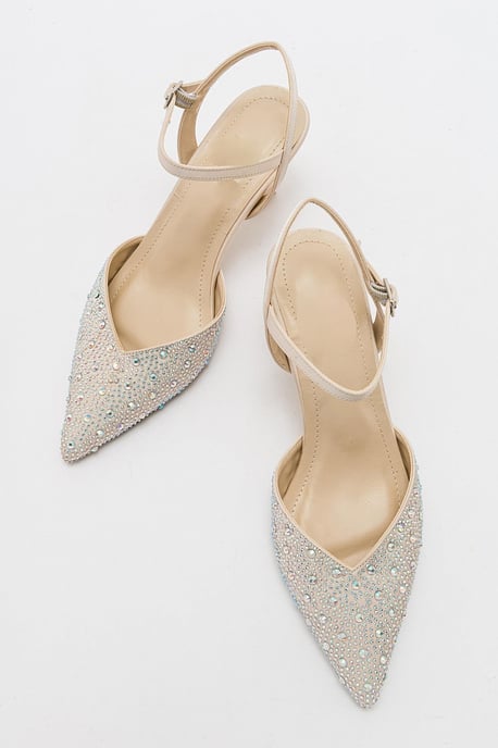 Vilka Embellished Slingback Kitten Heel Pumps - Image 6