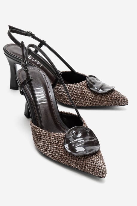 Levia Geweven Pump met Puntige Neus en Slingback - Image 2