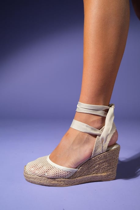 Lions Mesh Leren Sleehak Espadrilles Sandaal (Dames) - Image 3