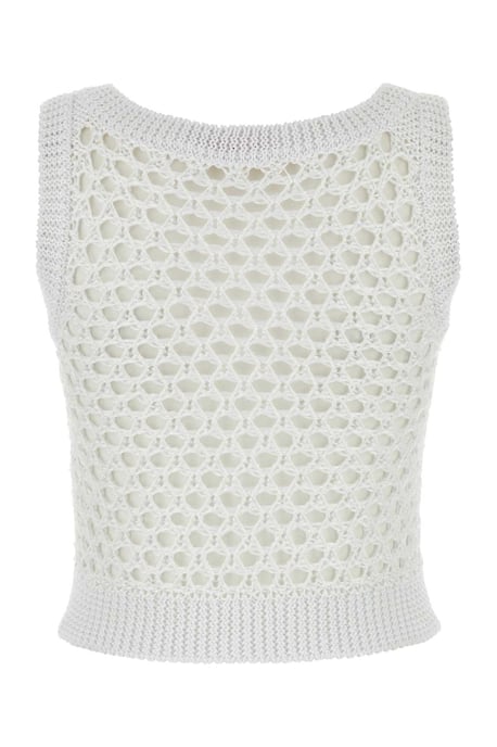 Witte Mesh Valentino Garavani Escape Cropped-top - Image 2