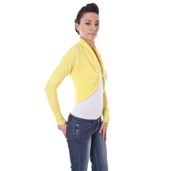 Cropped Gebreide Cardigan Geel Cropped Trui - Image 3