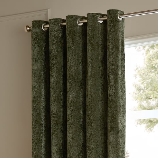 Paoletti Lustre Velvet Fully Lined Eyelet Curtain Pair - Image 3