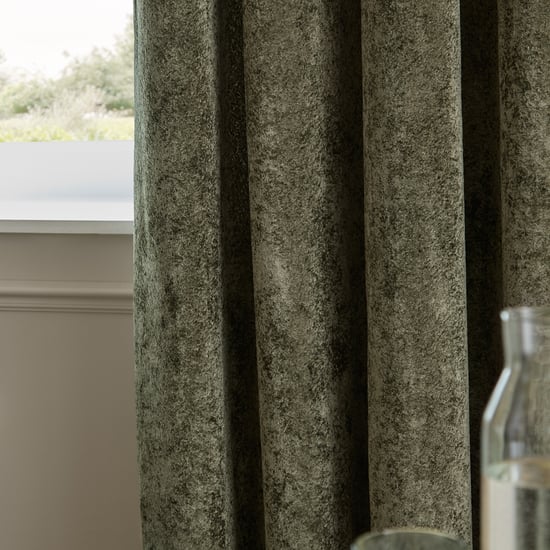 Paoletti Lustre Velvet Fully Lined Eyelet Curtain Pair - Image 4