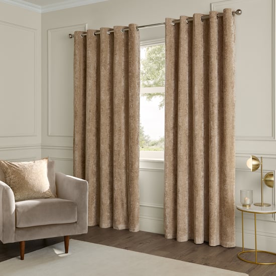 Paoletti Lustre Velvet Fully Lined Eyelet Curtain Pair - Image 2