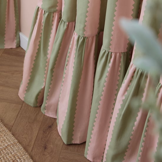Wylder Birdie Stripe Fully Lined Ruffle Pencil Pleat Curtain Pair - Image 4