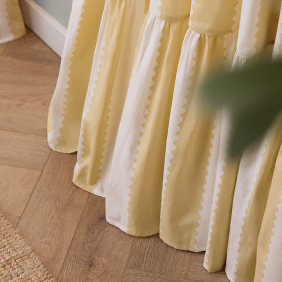 Wylder Birdie Stripe Fully Lined Ruffle Pencil Pleat Curtain Pair - Image 4