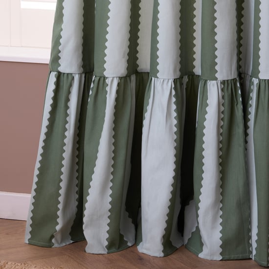 Wylder Birdie Stripe Fully Lined Ruffle Pencil Pleat Curtain Pair - Image 3