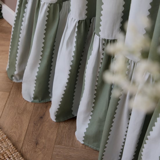 Wylder Birdie Stripe Fully Lined Ruffle Pencil Pleat Curtain Pair - Image 4