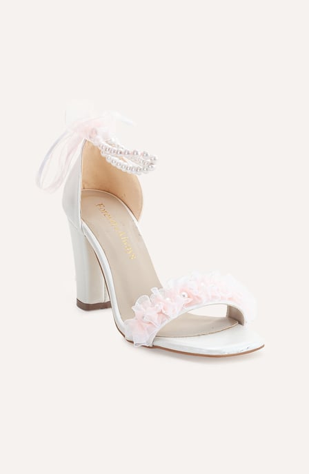 Elsa Lace Bridal Sandaler with Pearls - Image 1