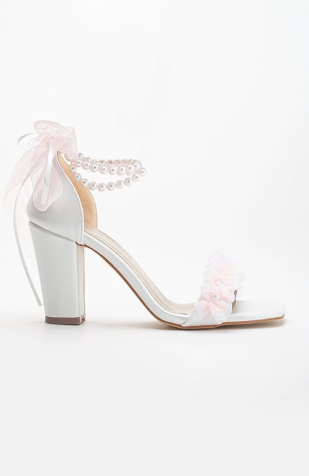 Elsa Lace Bridal Sandaler with Pearls - Image 2